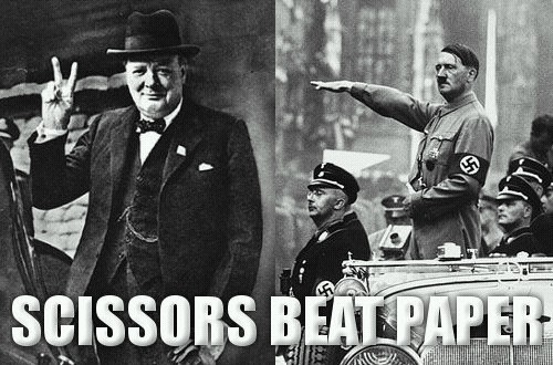 winston chruchill adolf hitler scissors 