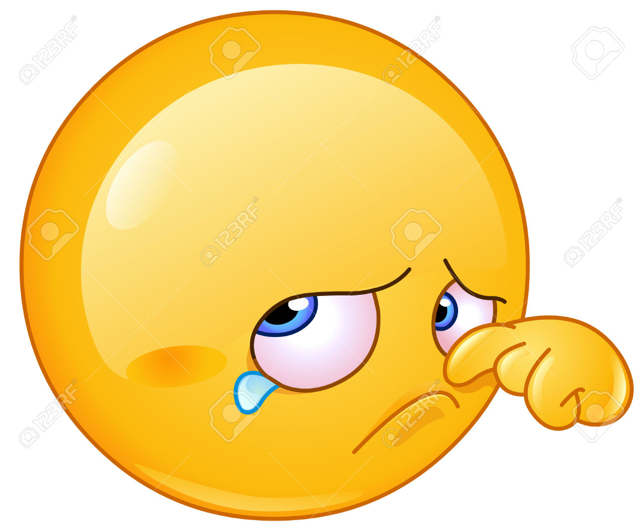 27517277-Sad-emoticon-wiping-tear-Stock-