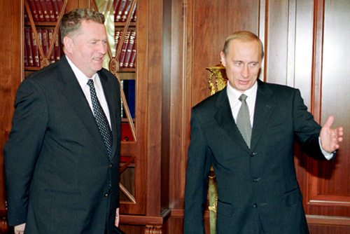 Vladimir Putin with Vladimir Zhirinovsky