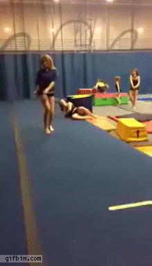 gym girls jump fail