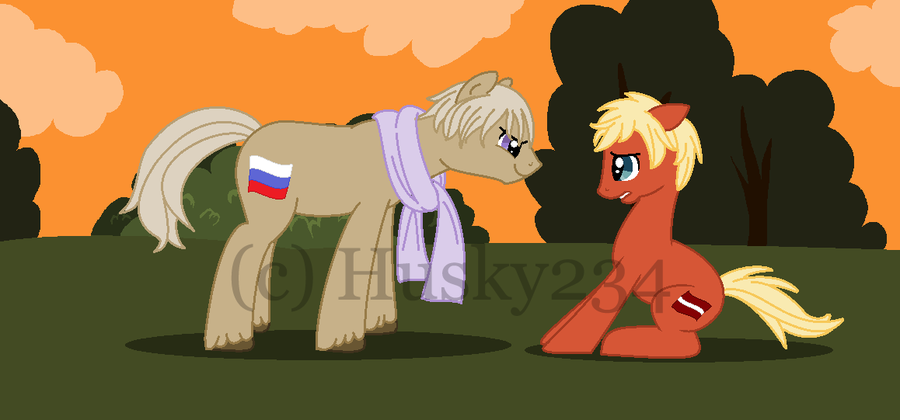 russia pony and latvia pony by husky234-