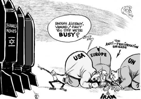 bendib iran and israel nukes cartoon