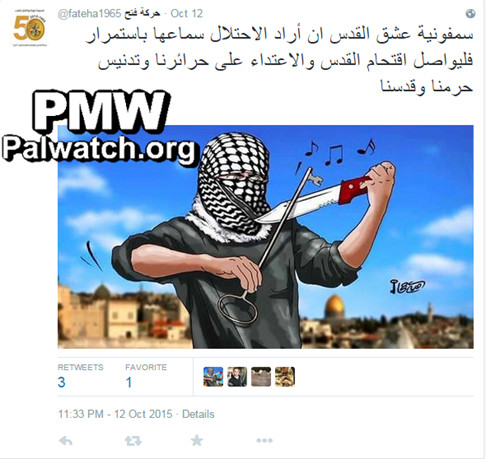 Fatah twitter encourages stabbings