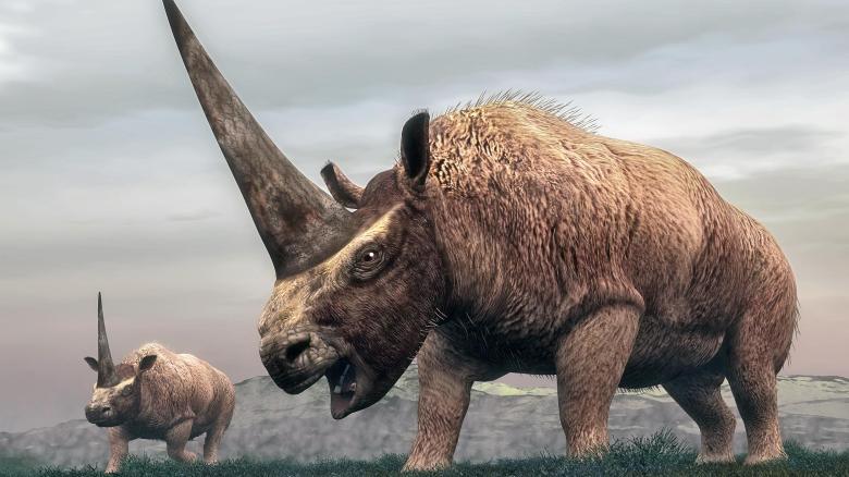 Elasmotherium-dinosaurs-grazing-in-the-s