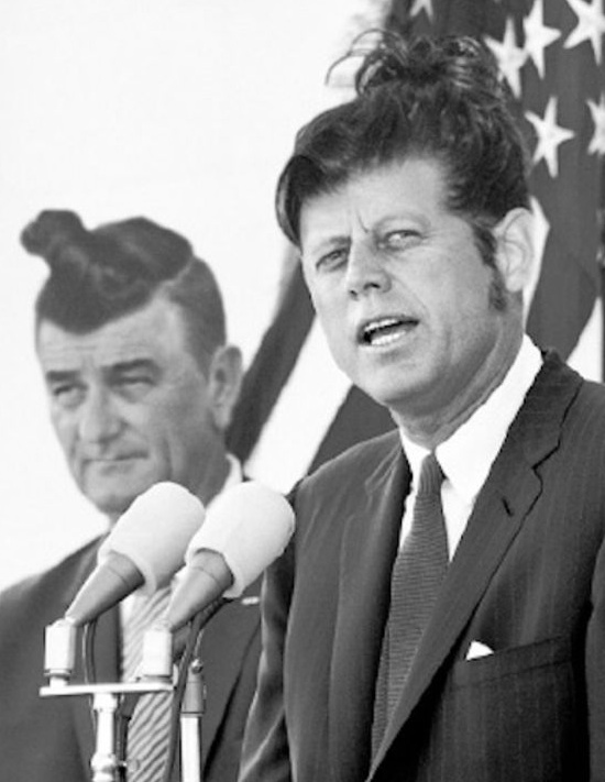 A-photograph-of-John-F-Kennedy-with-long