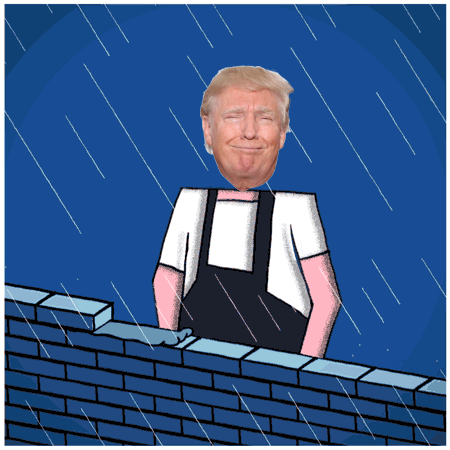 trump building wall gif