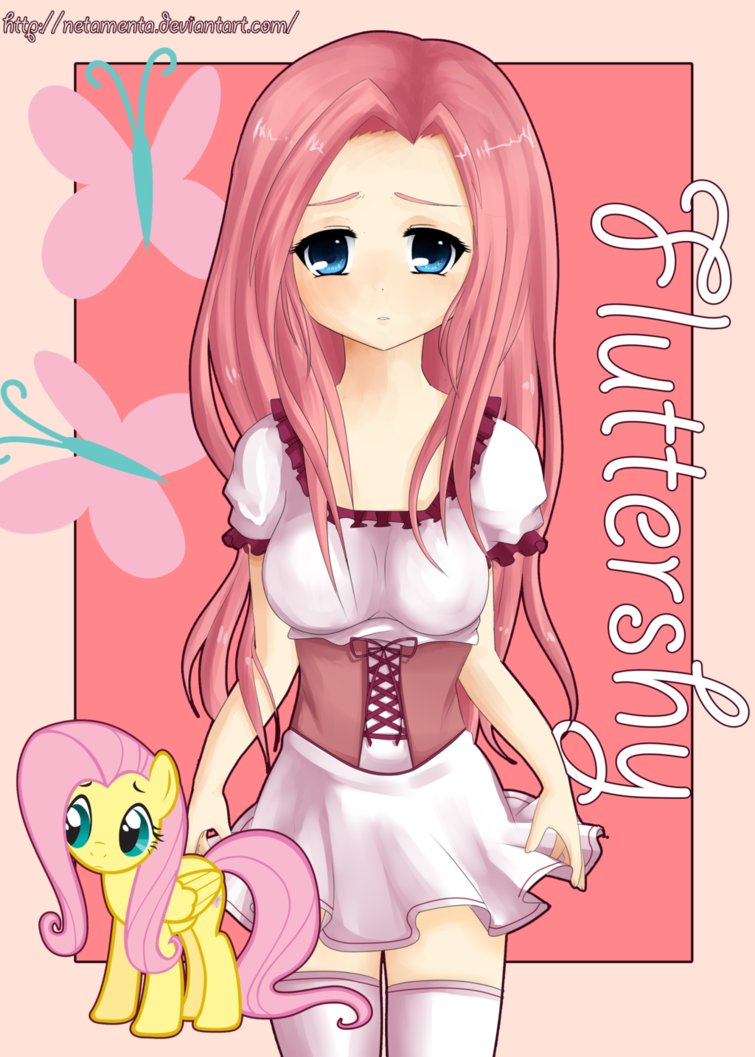 human mane 6  fluttershy by netamenta-d6