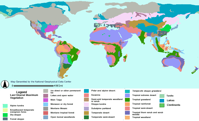 Last glacial vegetation map