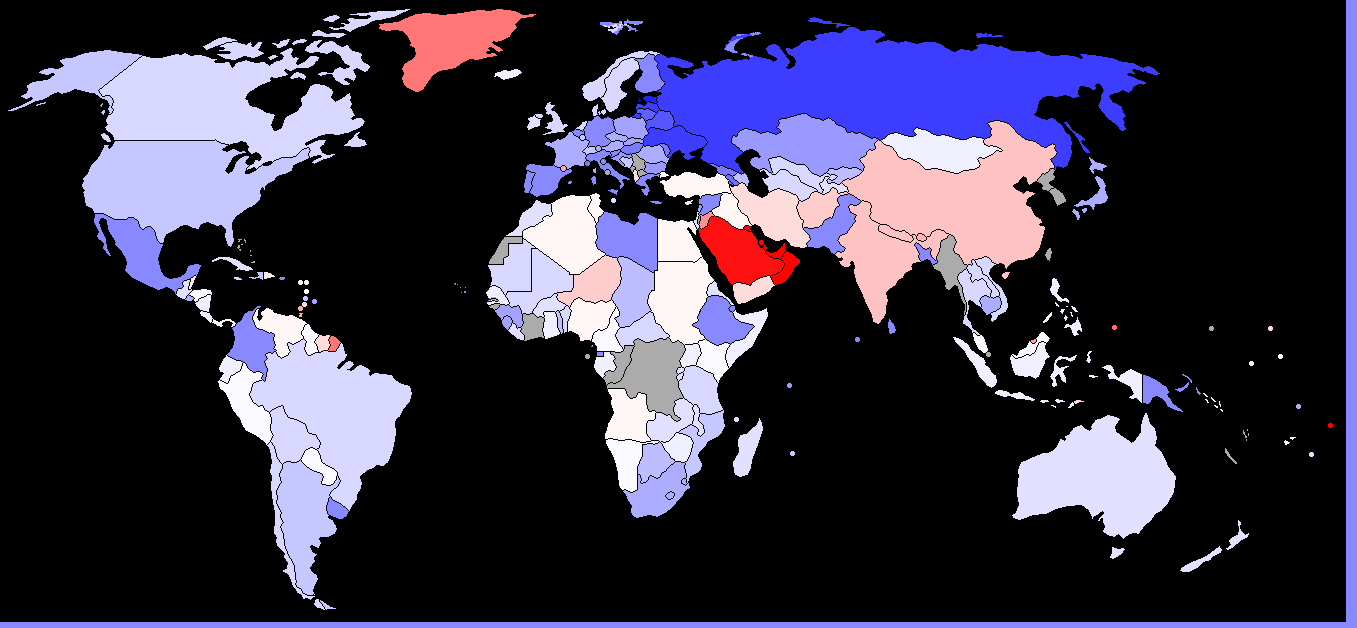 Sex ratio total population per country s