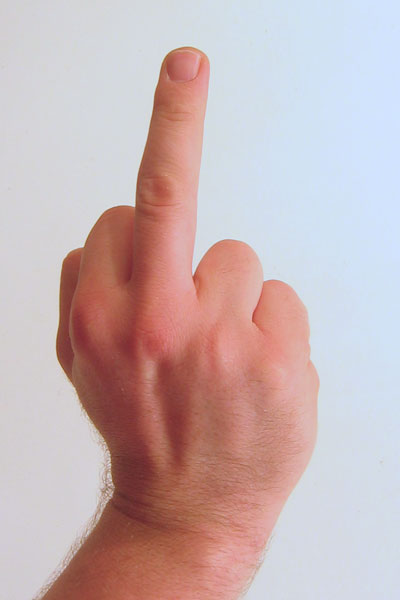 Bilder-Thread Gesture raised fist with middle finger l