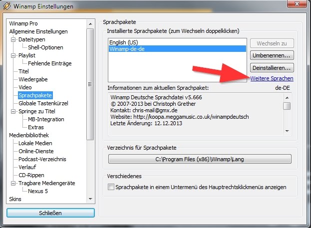 sprache in winamp wechseln f40c5720