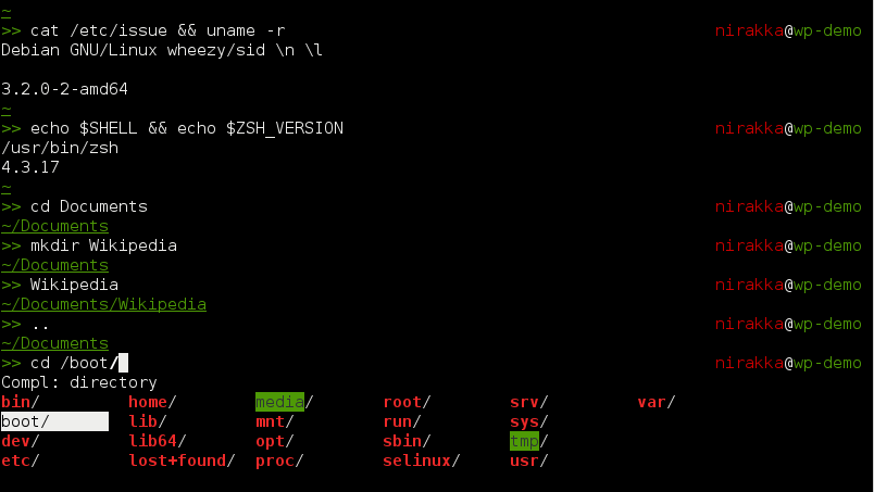 Zsh demo