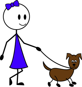 a clip art image of a stick woman walkin