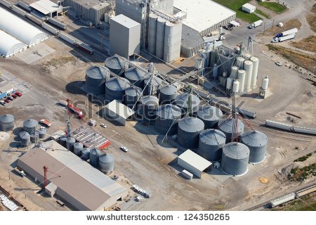 stock photo an aerial view of grain elev