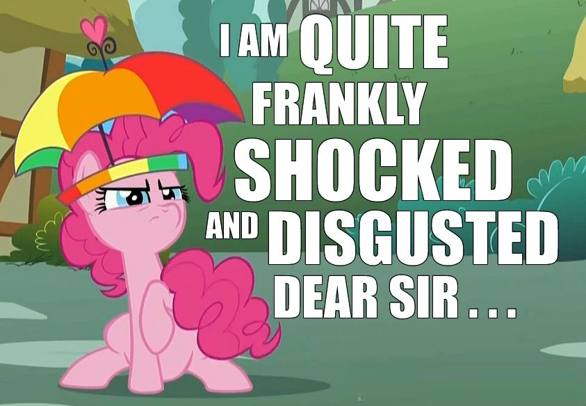Pinkie Pie is shocked and disgusted