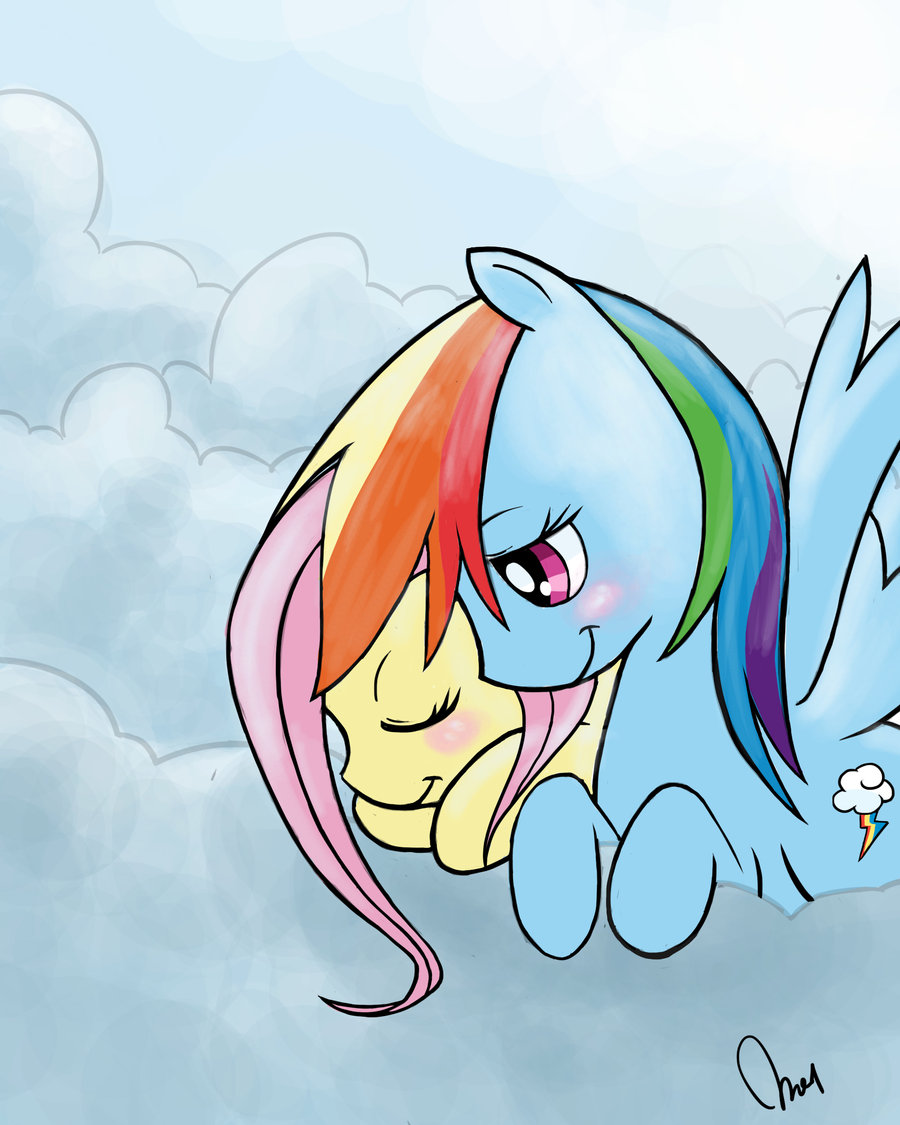 rainbowdashxfluttershy by doggie999-d4bg