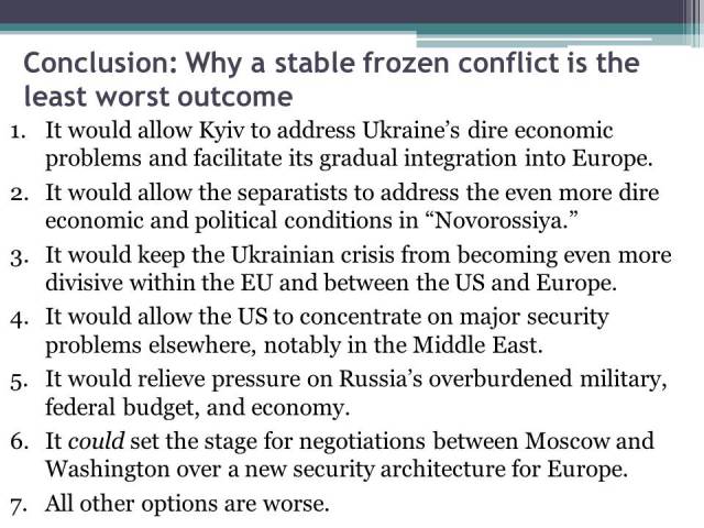 will we get a frozen conflict in eastern