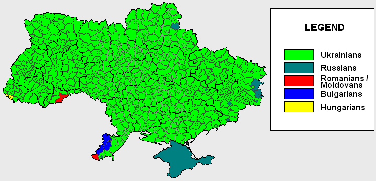 Ukraine ethnic 2001 by regions and rayon
