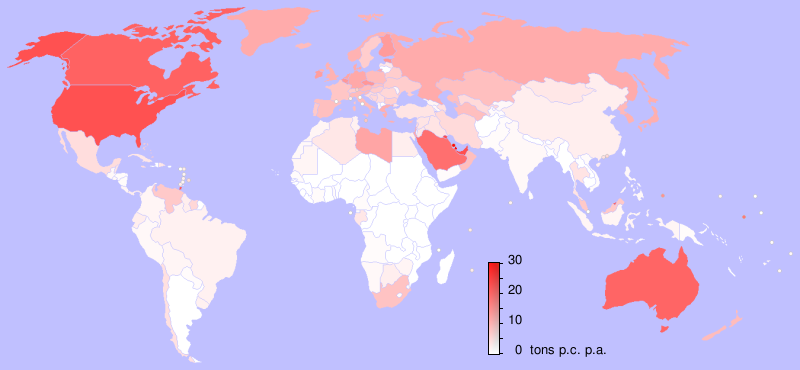 CO2 per capita per country