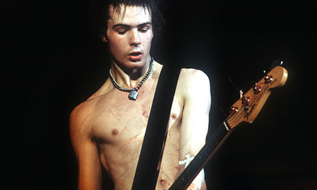 Sid Vicious playing Bass