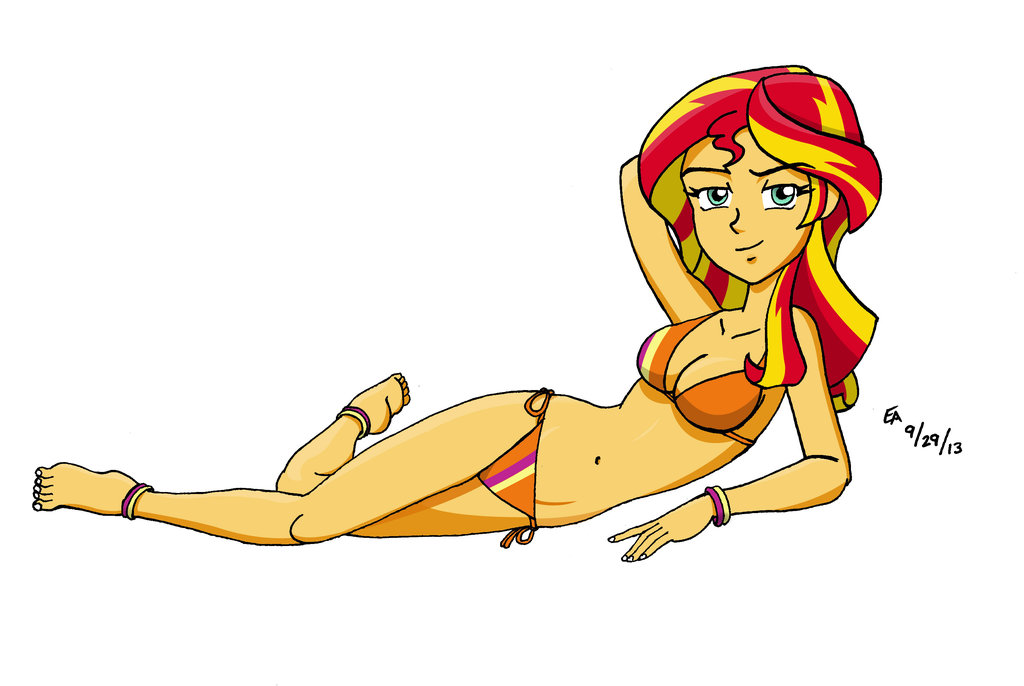 sunset shimmer in a bikini by mayorlight