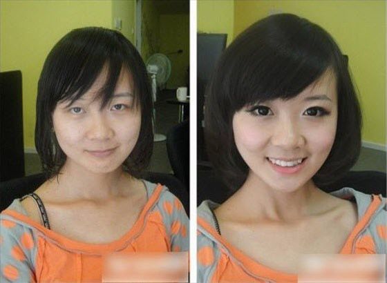 asian girls with and without makeup 3