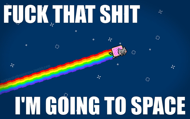 outer space cats rainbows nyan cat popta