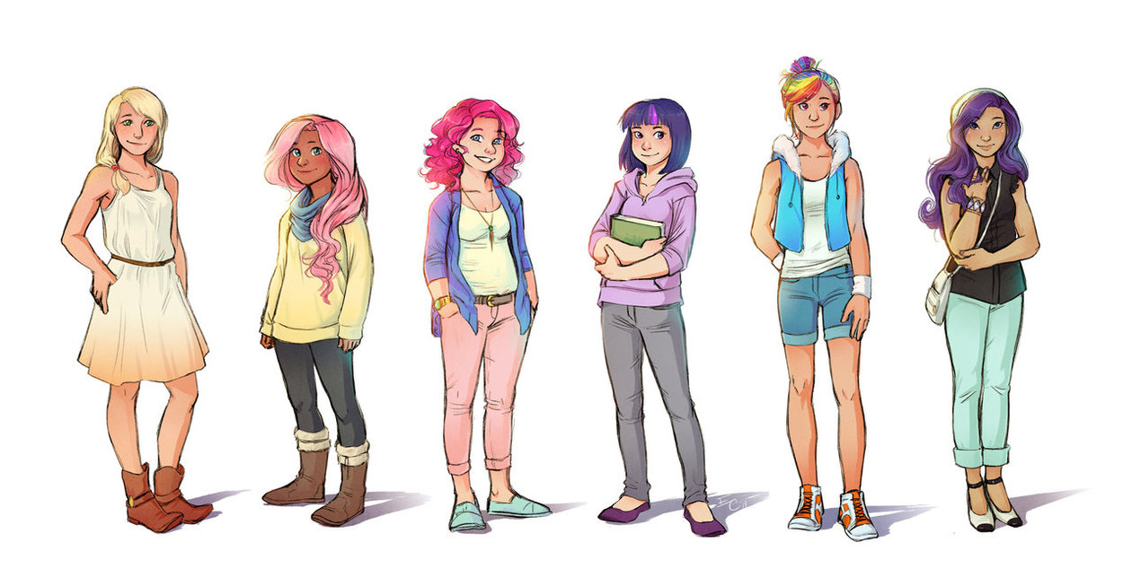 the mane six humanized by vasira-d7e6ah2