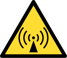 220px-Radio waves hazard symbol.svg
