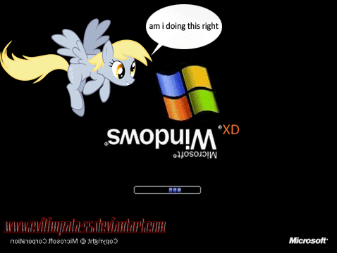  gif  windows xp boot up derpy by evilim