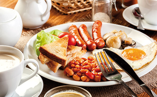 Fumos miese Spelunke fruehstueck english breakfast