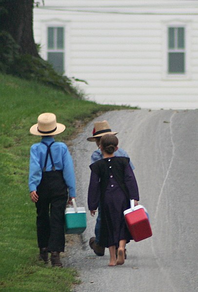 406px-Amish - On the way to school by Ga
