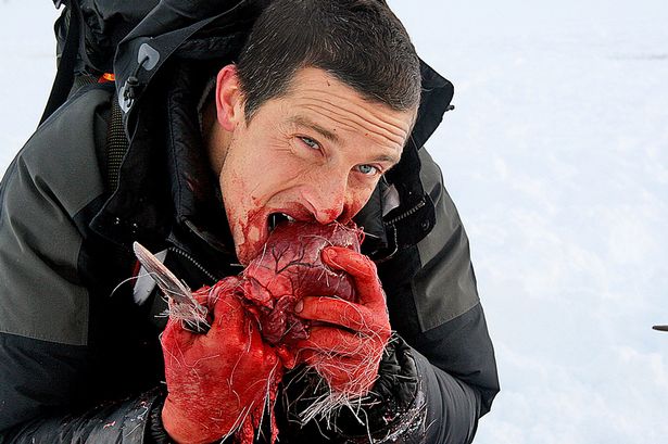 Bear-Grylls-eating-a-reindeer-heart