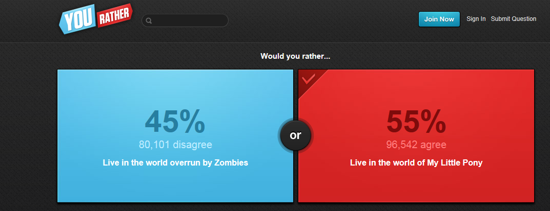 wouldyourather.apparentlymlpisnowmorepop