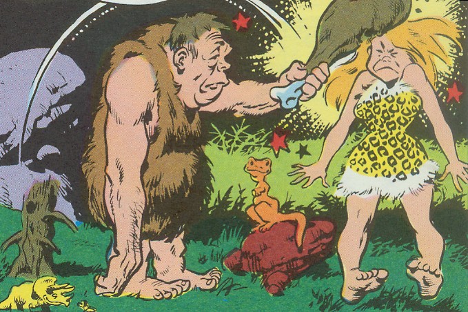 Steinzeit Caveman bashing a girl on head MAD231