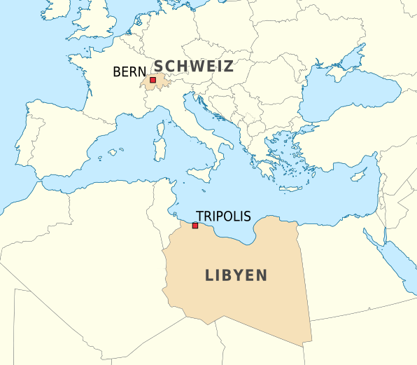 Libyen Schweiz Karte