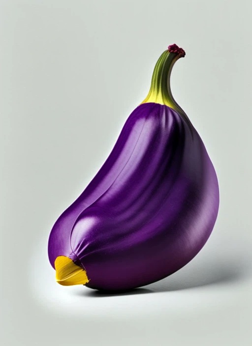A Banana with a Shell in aubergine color