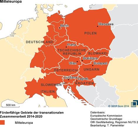 Karte Mitteleuropa