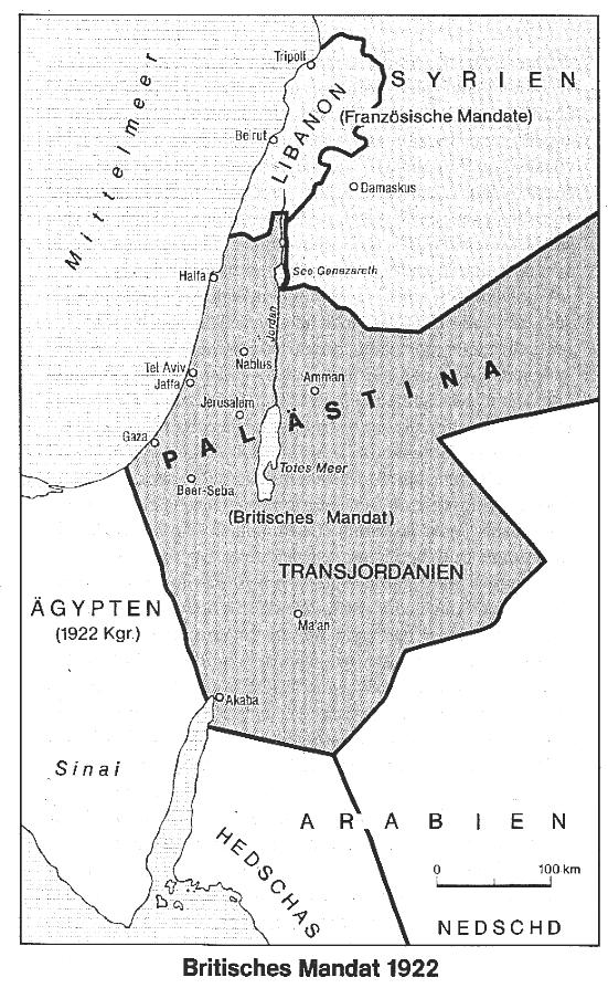 karte palaestina 1922
