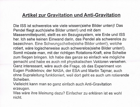 Artikel zur Gravitation und Anti-Gravita