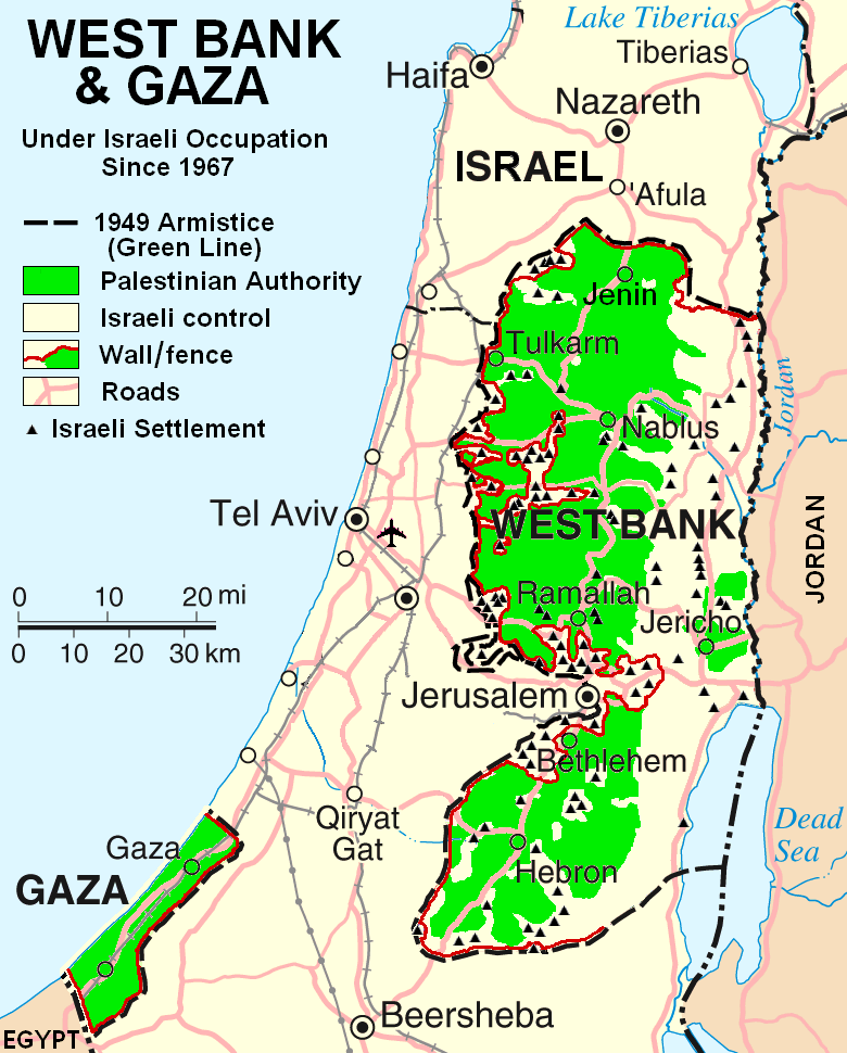 West Bank 26 Gaza Map 2007 28Settlements