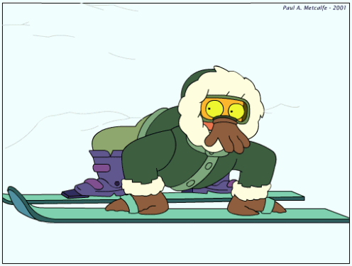 zoidberg skiing