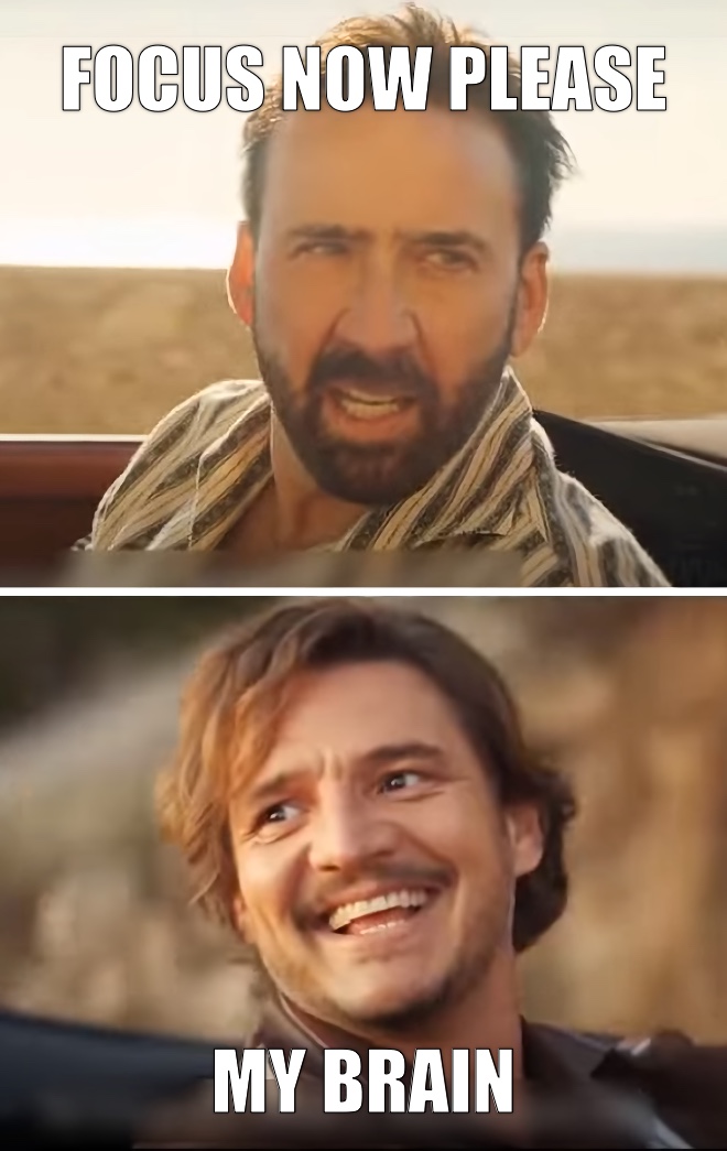 Nicolas Cage Looking At Pedro Pascal mem