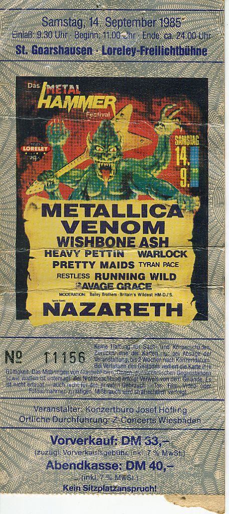 Metallica Venom Wishbone Ash Heavy Petti