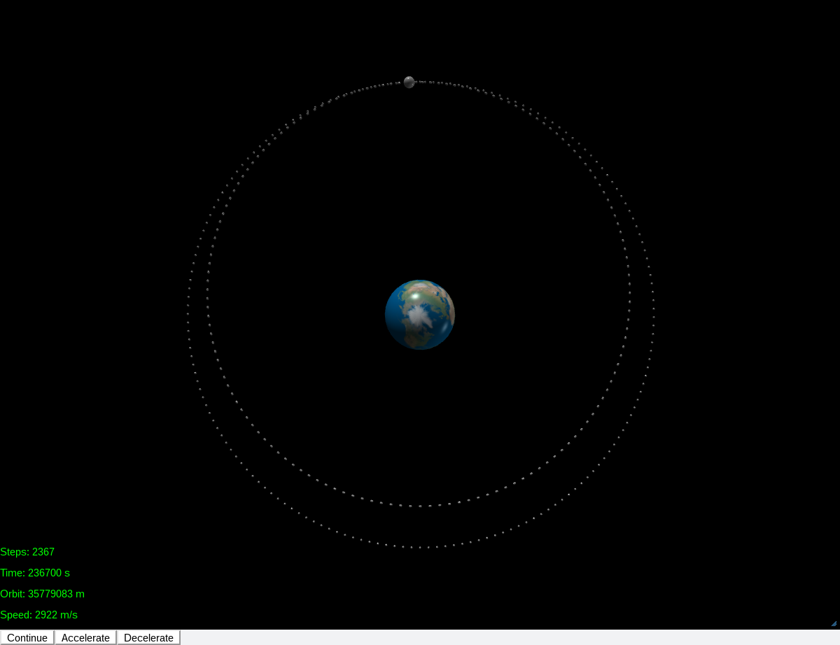 Satellite Simulation Decelerate