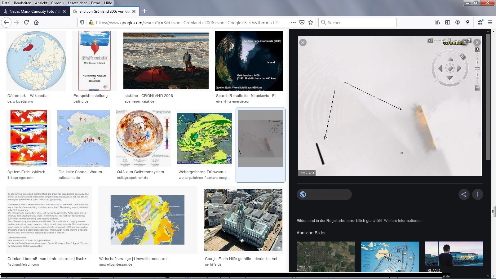 Kilometer lange rostende Strucktur unter