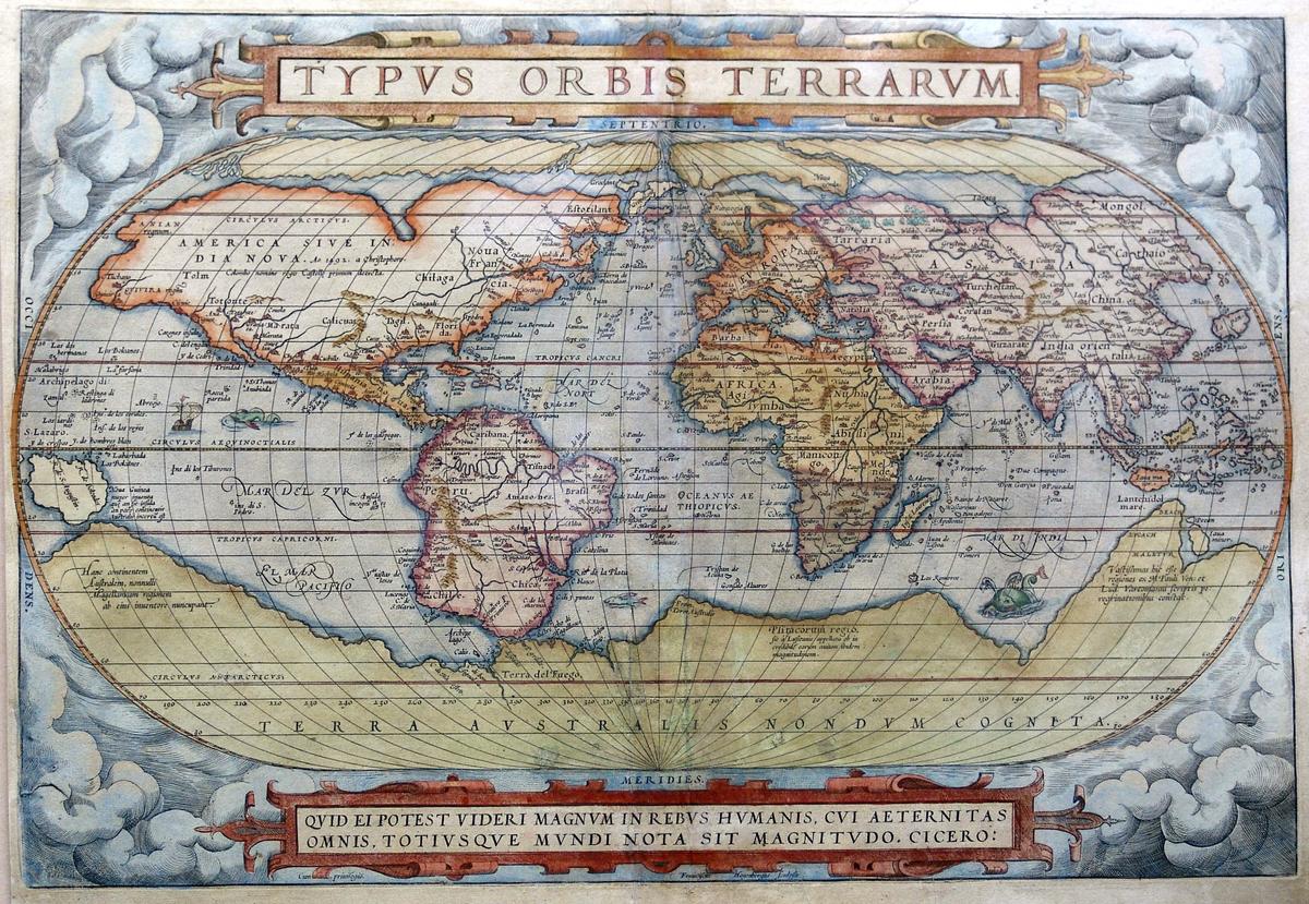 gw67147,1288267344,1572 Typus Orbis Terrarum Ortelius