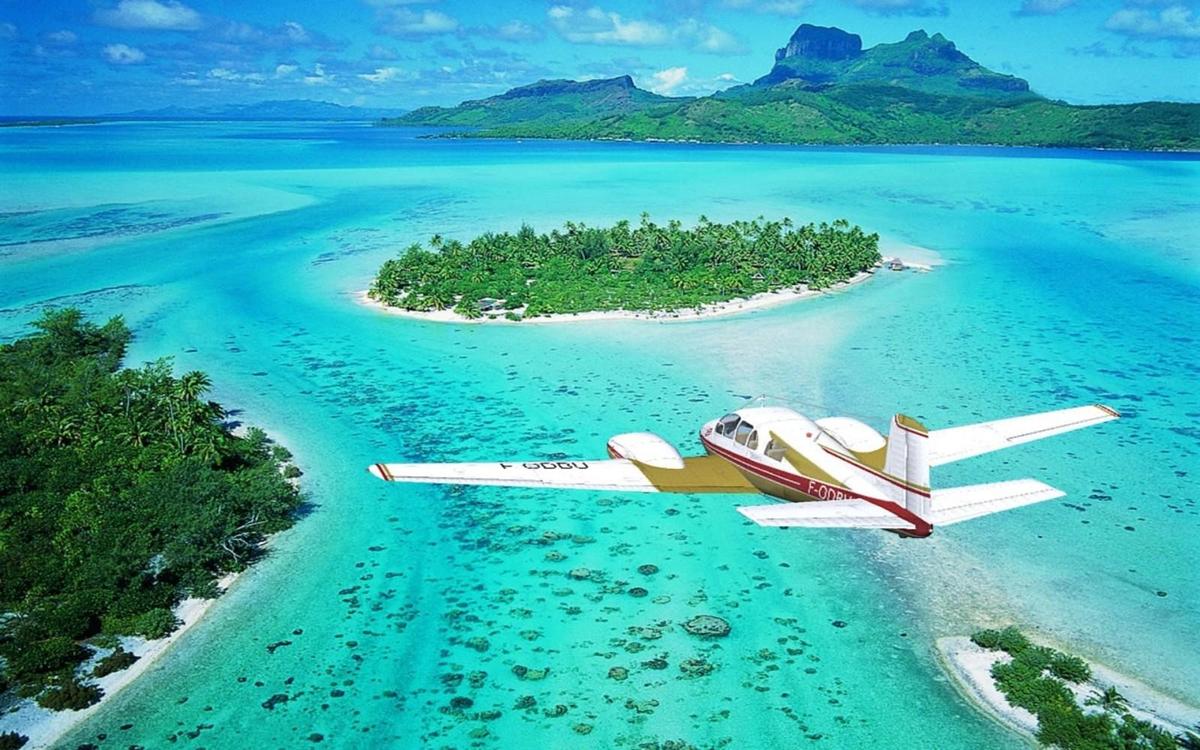 1920x1200 px airplane Bora Bora island s