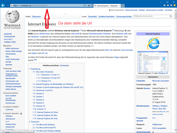 Internet Explorer 11 unter Windows 10