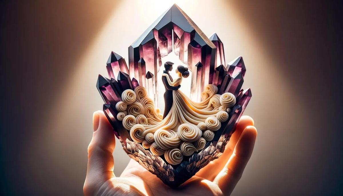 Geode with creamy couple